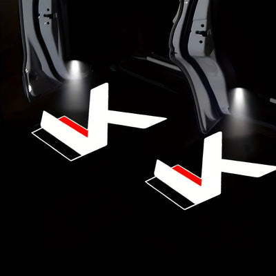 2 luces LED de bienvenida para auto con diseño de logo KIA, brillantes, funcionan con baterías, fácil instalación al abrir la puerta, ideales para vehículos, deportes, compatibles con Kia K2, K3, K4, K5, K7, K8, K9 - No incluyen baterías, accesorios para