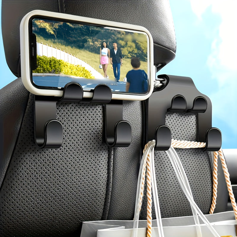 1 pieza, gancho de respaldo de asiento de coche, gancho multifuncional de plástico para estantería de almacenamiento trasero de asiento de coche, accesorios de interior de coche, accesorios de coche