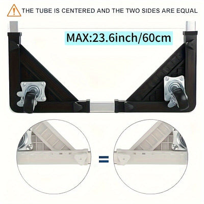 Móvil de acero inoxidable con 4 ruedas de bloqueo - Base ajustable y expandible para el fácil traslado de grandes electrodomésticos como refrigeradores/lavadoras