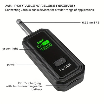 Transmisor y receptor inalámbrico de micrófono - Carga USB-C, control de volumen, compatible con XLR para actuaciones de micrófono dinámico, accesorios de interfaz de voz | Micrófono USB-C para grabación