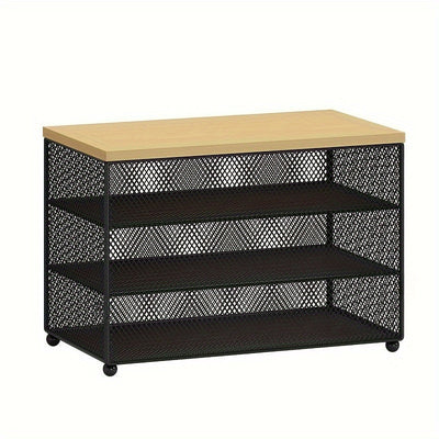 Estante de almacenamiento de cocina de metal negro de 3 niveles con cubierta de malla - Organizador de capas múltiples para sobras, platos, tazas y utensilios - Organizador de encimera que ahorra espacio para uso doméstico y restaurante, organizadores y