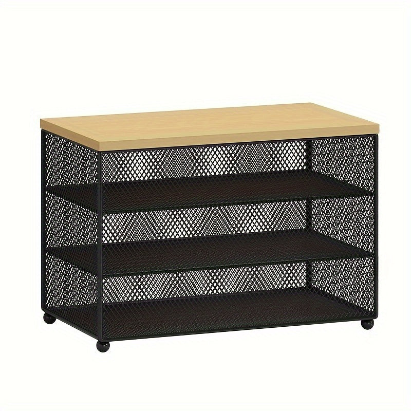Estante de almacenamiento de cocina de metal negro de 3 niveles con cubierta de malla - Organizador de capas múltiples para sobras, platos, tazas y utensilios - Organizador de encimera que ahorra espacio para uso doméstico y restaurante, organizadores y