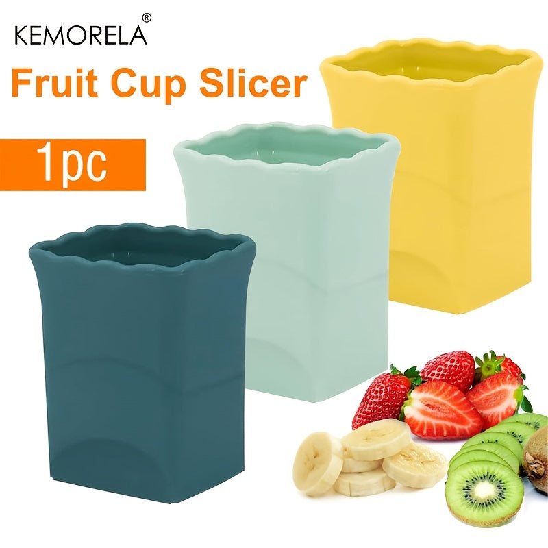 1pc Cortador de Frutas Multifunción KEMORELA - Material ABS, Gadget de Cocina Sin Carga para Preparación Rápida de Ensaladas, Cortador de Huevos y Plátanos, Cortador de Fresas, No Requiere Batería