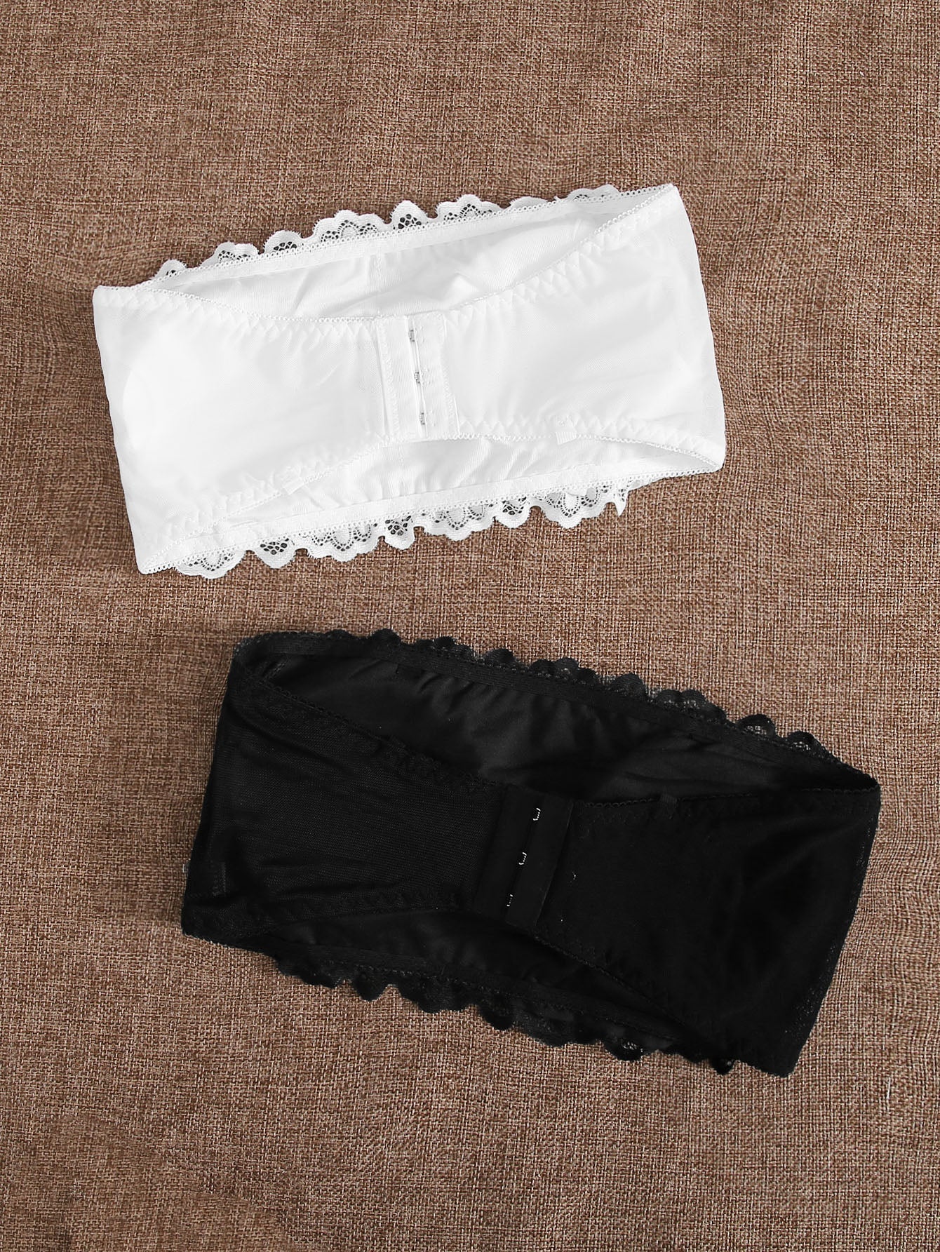 Set De 2 Bralette De Encaje Con Volantes, Lenceria