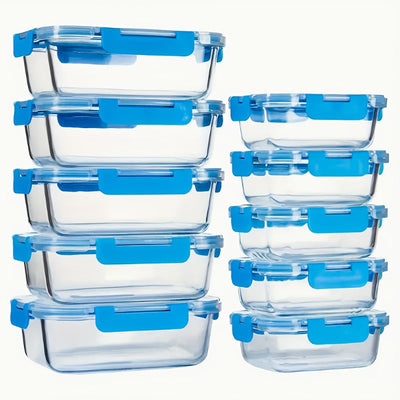2 piezas de caja de vidrio para almacenamiento con gran capacidad, apta para refrigerador y microondas. Ideal como lonchera portátil para trabajo o residencia