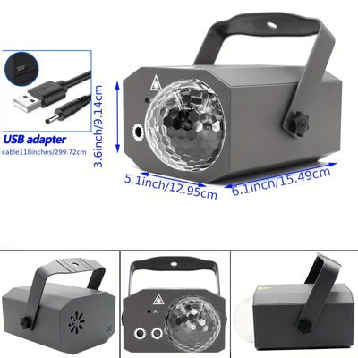 Luces para fiestas, luces de bola de discoteca, luces láser DJ activadas por sonido con control remoto, luces para bailar, discoteca, bares, KTV, fiestas, cumpleaños