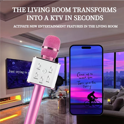 Juego de Micrófono Karaoke sin varillas Portátil, Micrófono con Efectos de Sonido, Micrófono de Alta Potencia para Entretenimiento en Casa - Ideal para Reuniones Familiares y Fiestas: Regalo Perfecto para Cantantes y Entretenedores