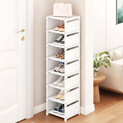 Estantería Ajustable de 8/5 Niveles para Zapatos - Organizador Portátil sin Herramientas para Dormitorios y Hogares, Solución Multinivel para Calzado y Zapatillas, Diseño Simple en Blanco/ | Almacenamiento Duradero