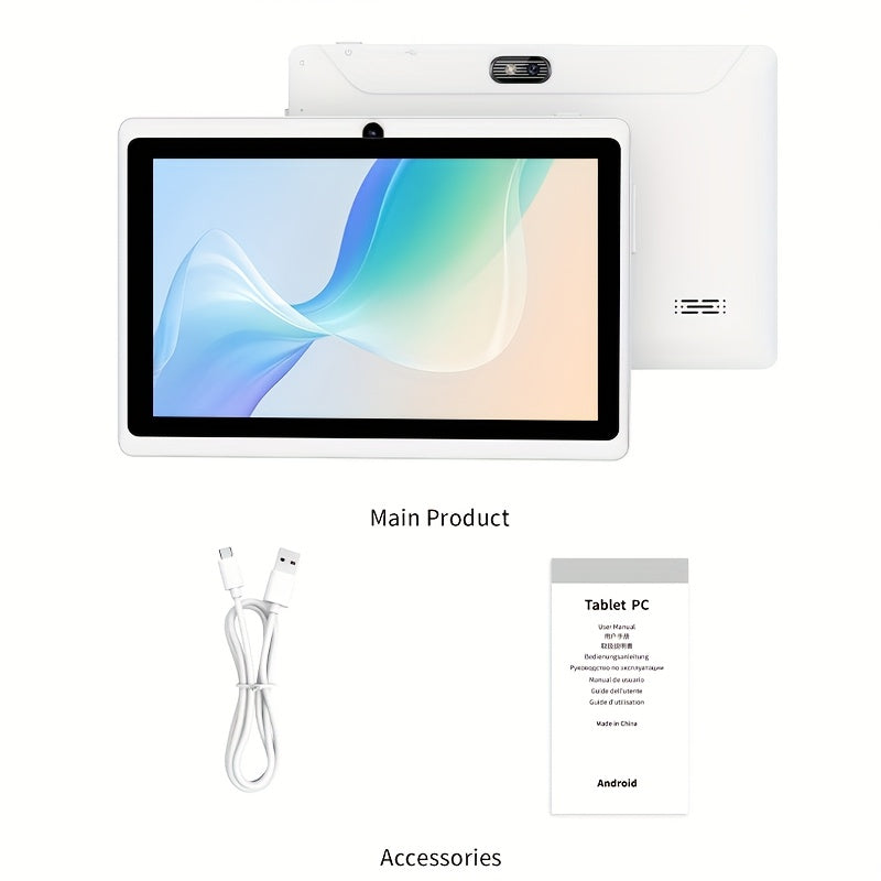 COLORROM 7 pulgadas, tableta Android 13, 6GB (2GB + 4GB de expansión) de RAM, 32GB de ROM, compatible con expansión de memoria de 128GB de ROM, batería de 3000mAh, procesador de 4 núcleos, pantalla HD IPS, cámaras dobles, tableta, acceso a Internet Wi-Fi