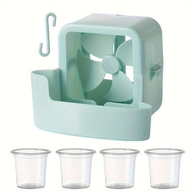 Ventilador portátil con clip para niebla de hielo - Funcionamiento sin batería, cuerpo ligero y duradero de plástico, instalación sin taladro para uso en casa/escritorio/exteriores, diseño blanco elegante, ventilador portátil, mejora del confort en casa,