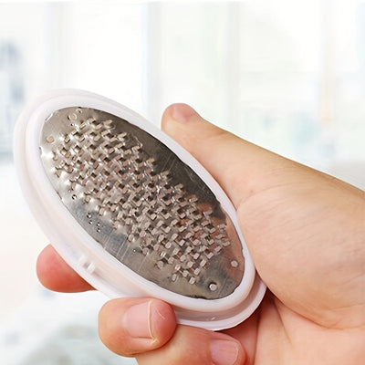 1 pieza Lima para Pies y Manos en Forma de Huevo - Acero Inoxidable Exfoliante Color Claro Beis, Herramienta de Fregado Sin Olor, No Necesita Batería para Cuidados de Pedicura y Manicura en Casa