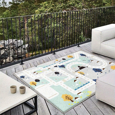 Estera floral de estilo terciopelo con diseño de cuernos de estrella - Suave, duradera, lavable a máquina, con respaldo antideslizante, base azul y marco floral dorado, ideal para uso interior/exterior, perfecta para decorar el salón o la terraza, alfomb