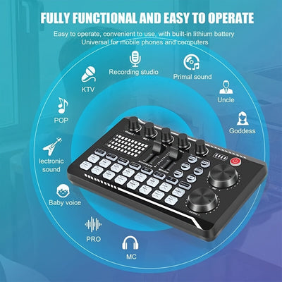 Kit de equipo para podcast, micrófono condensador BM800 con transmisión por cable (sin función inalámbrica), trípode y mezclador de sonido profesional F998 para grabación de voces, locución, transmisiones en vivo, podcast y juegos en el estudio