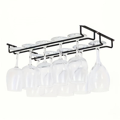 2/4 piezas de soporte de vaso de vino de hierro - Soporte de vaso de vino de gabinete ahorrador de espacio para cocina y bar, 15,74" x 5,11" x 2,16", estante colgante multifuncional, soporte de vaso de vino