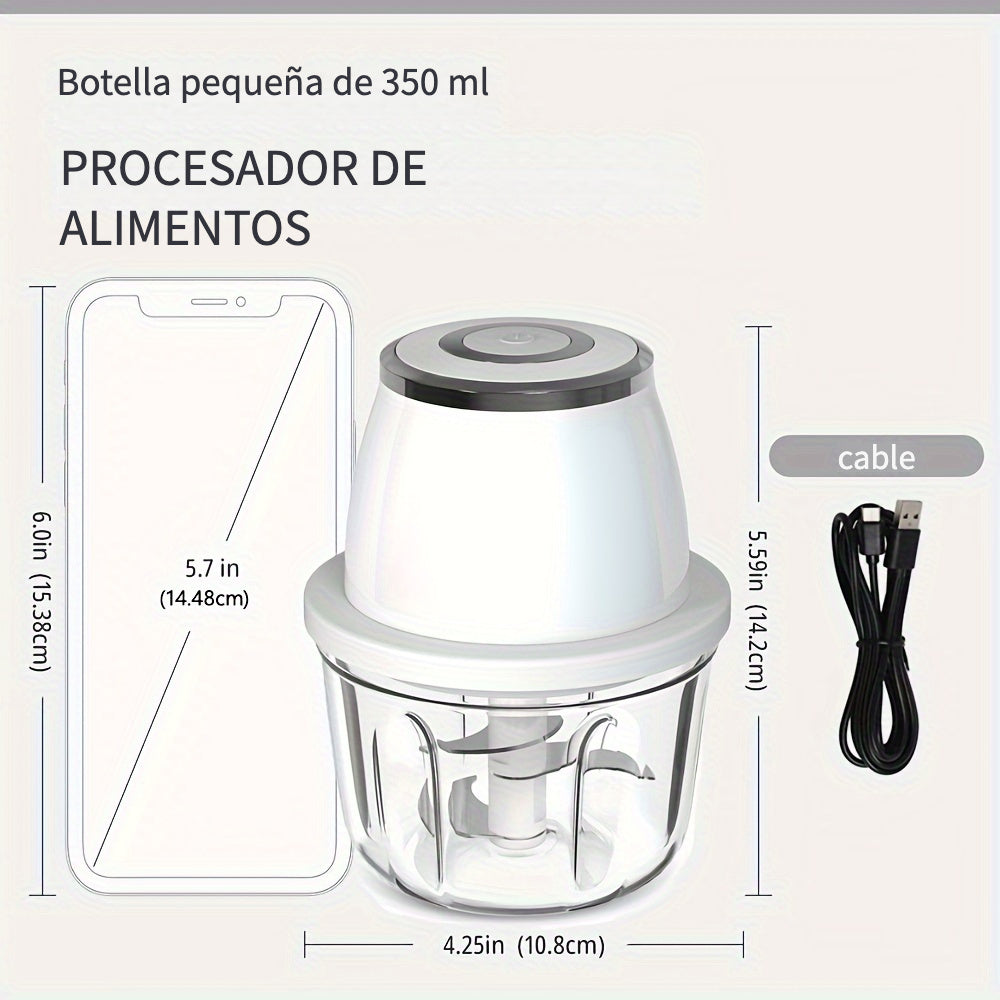 NEW Calidad Cocina Multifuncional Potente Inalámbrico Manual Portátil 304 Acero Inoxidable 350ML Mini USB Inalámbrico Portátil Vegetal Carne Ajo Cortador Procesador De Alimentos Eléctrico Picadora Y Procesador De Alimentos