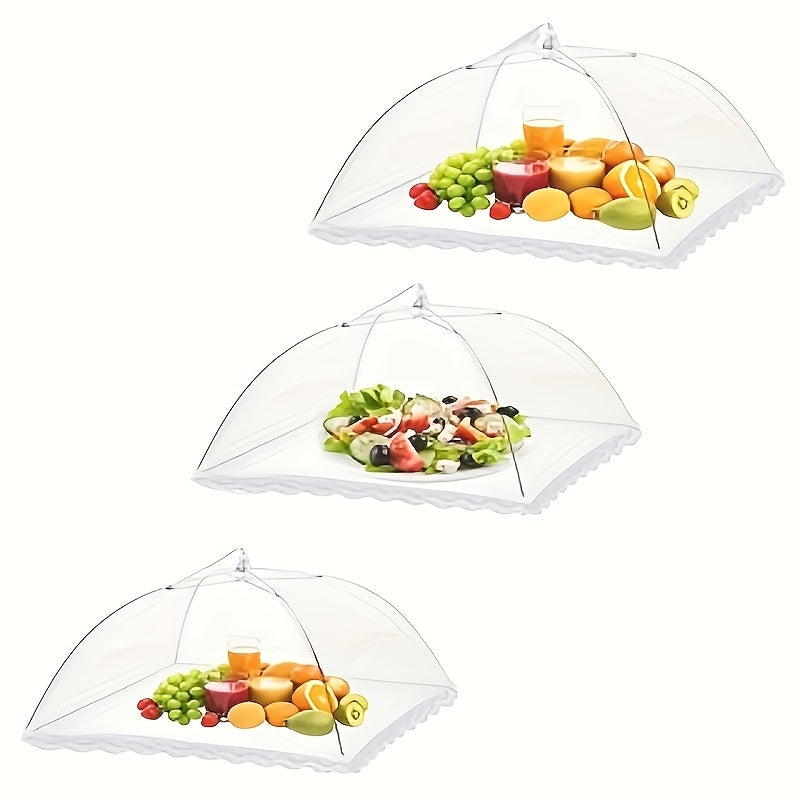 1pc Cubierta de Alimentos Plegable Transparente - Protector de Malla de Múltiples Tamaños para Exteriores y Cocina, Red Antimosquitos y Anti-Moscas para Frutas, Verduras y Más, Esenciales para Picnic|Diseño Transparente|Accesorio de Cocina Duradero, Prot