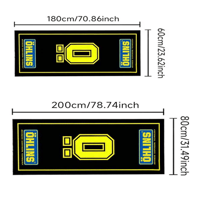 Tapete de estacionamiento de motocicleta de terciopelo de 850g - 6mm de grosor, tapete de poliéster antideslizante con diseño reflectante para decoración navideña, ideal para dormitorios y estanterías de exhibición, tapete de decoración navideña | Diseño