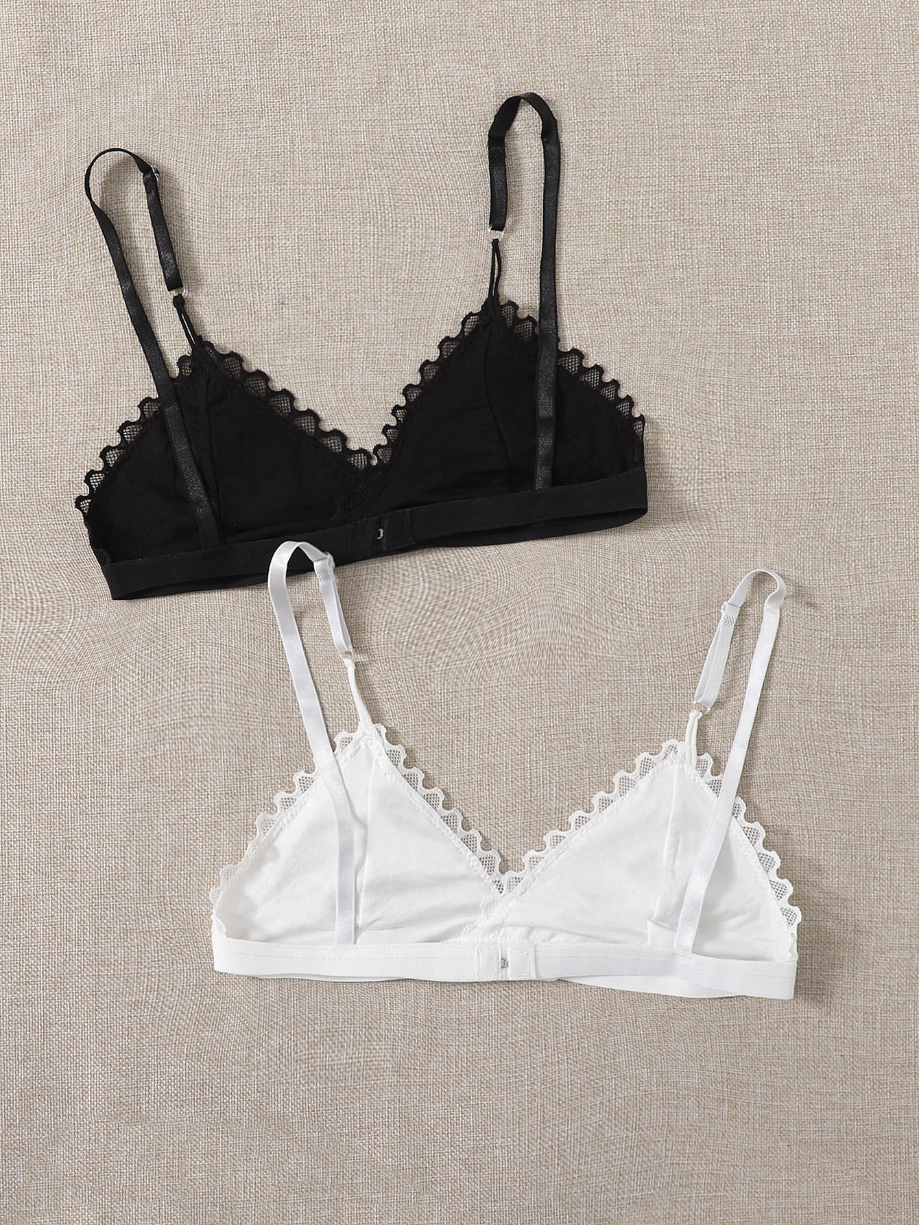 Conjunto De Sosten De Encaje Festoneado De 2 Piezas