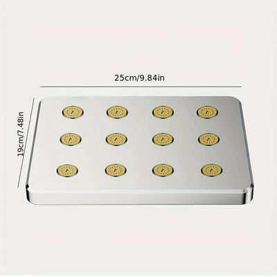 Cabezal De Ducha De Alta Presión Para Baño De 1 Pieza, Cabezal De Ducha Cuadrado Plateado/negro, Rociador De Ducha Fijo Diario Para Baño, Accesorios De Baño, Cabezal De Ducha