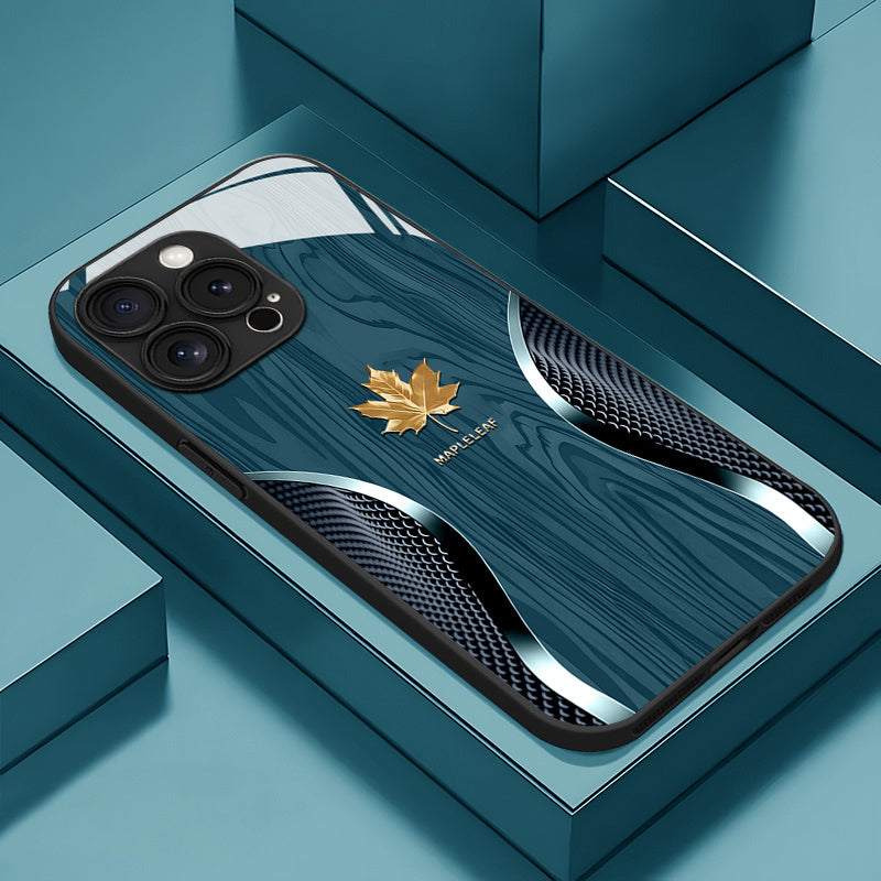 2025 Nueva Funda Minimalista de Hoja Dorada con Textura de Madera para iPhone 16/16 Plus/16 Pro/16 Pro Max/15/15 Plus/15 Pro/15 Pro Max/14/14 Plus/14 Pro/14 Pro Max/13/13 Pro/13 Pro Max/12/12 Pro/12 Pro Max/11/11 Pro Max/XS/XR/XS Max/7/8 Plus, Diseño Cre
