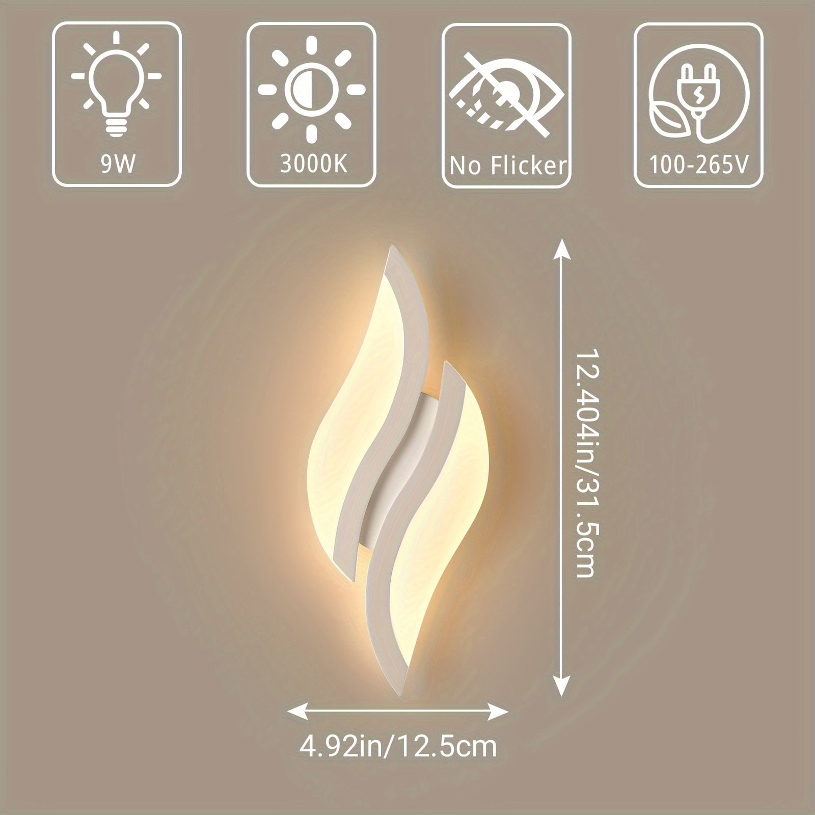 Lámpara de pared LED moderna, luz lineal blanca de 3000K, montaje semibruto de hierro fundido con acabado de metal mate, cableado, control de interruptor, sin necesidad de batería, para salón, dormitorio, pasillo, escaleras - compatible con 110V-240V
