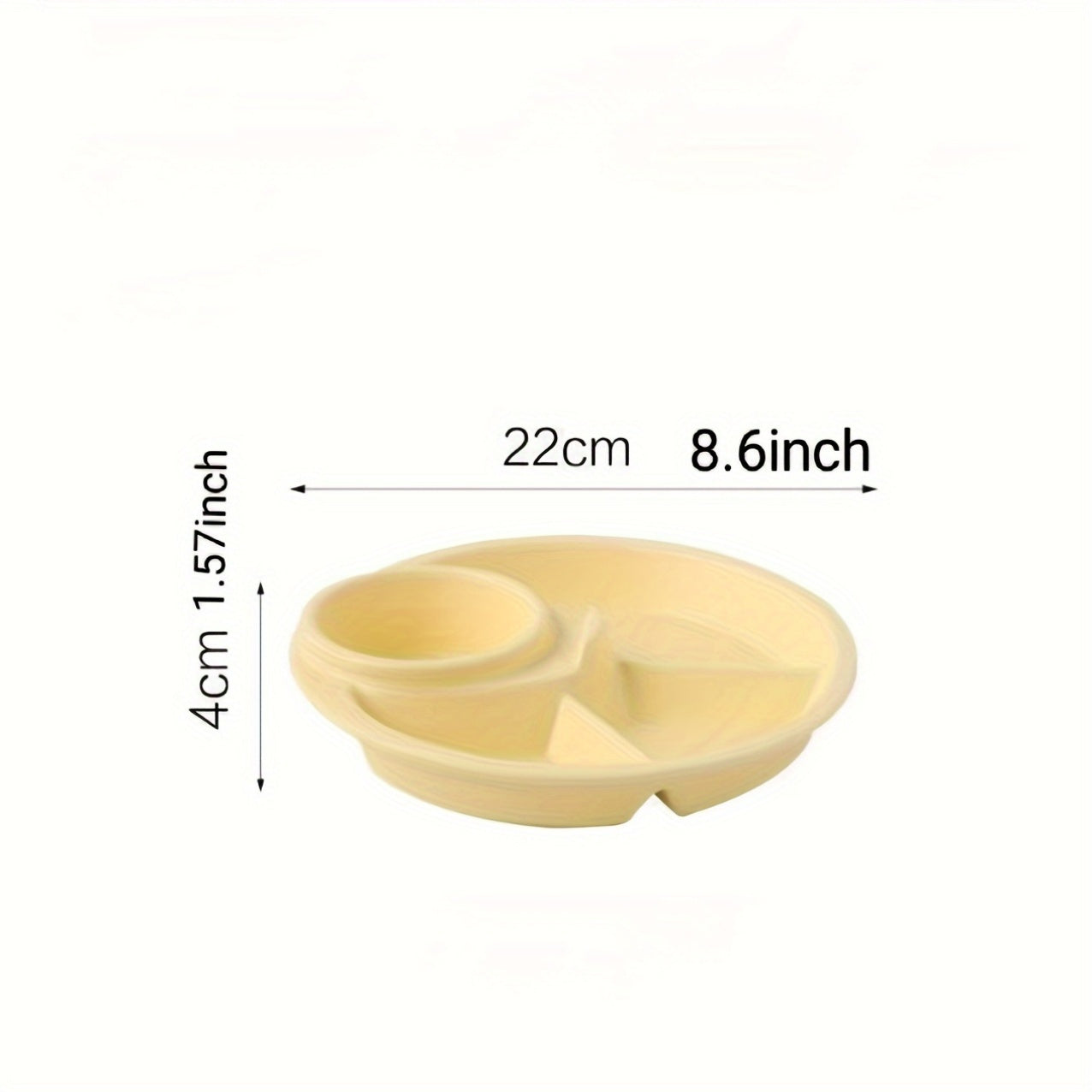 1 pza., Plato de comida dividido de plástico redondo innovador, colores aleatorios - Libre de BPA, apto para lavavajillas