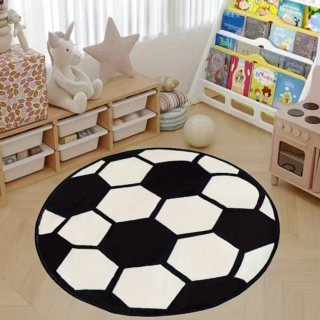 1 Pieza, Alfombra Creativa De Fútbol, Adecuada Para Dormitorio, Mesita De Noche, Sala De Estar, Balcón, Decoración Del Hogar, De Hotel, De Oficina, Decoración De Año Nuevo, Decoración De San Valentín, De Pascua, De San Patricio