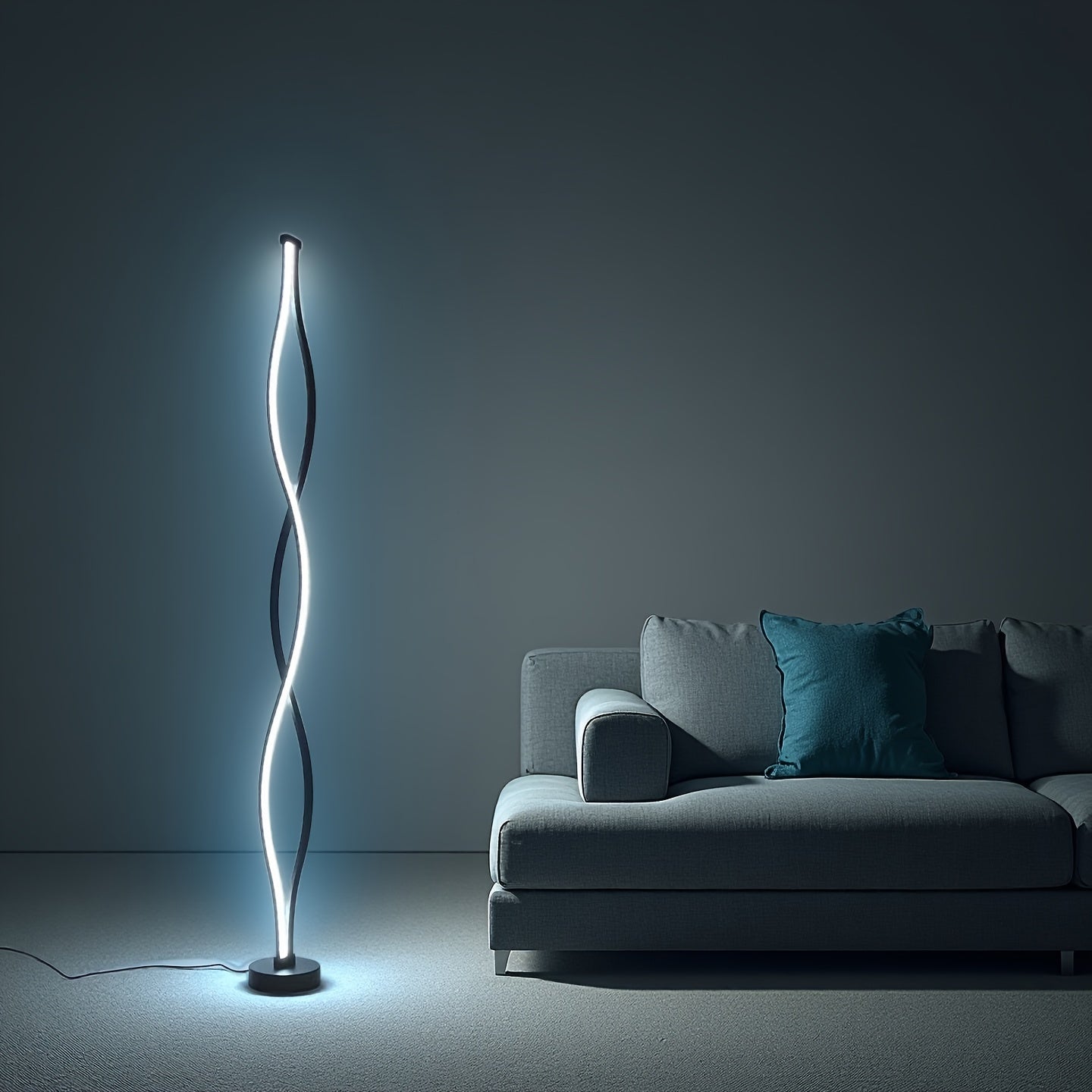 1pc Lámpara de Pie Estilo Nórdico Trenzado, Diseño Artístico Minimalista USB Regulable Cálido y Elegante para Dormitorio, Sala o Escritorio con Luz LED Multifuncional