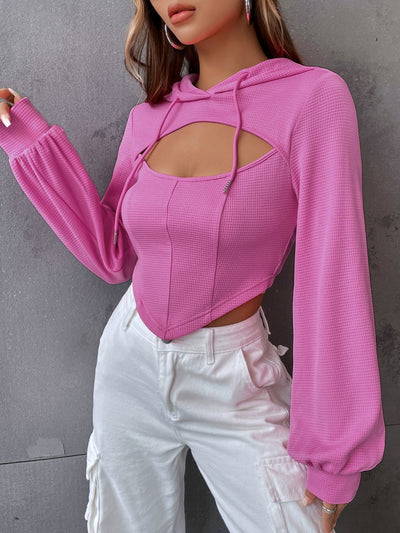 Ezwear capucha unicolor con abertura bajo hanky 2 en 1 con cordon