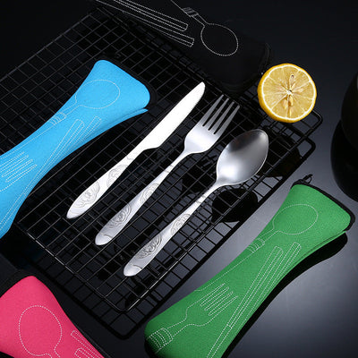 1 Juego De 4 Piezas, Cubertería Mental, Vajilla De Acero Inoxidable Vintage, Cuchillo De Carne Mental Para El Hogar, Tenedor Mental Para Comida, Vajilla Portátil, Cuchara Mental Para Cenar, Artículos De Cocina, Utensilios De Cocina