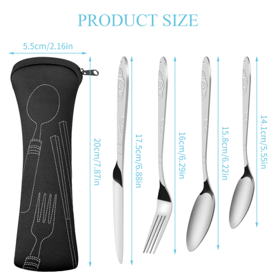 1 Juego De 4 Piezas, Cubertería Mental, Vajilla De Acero Inoxidable Vintage, Cuchillo De Carne Mental Para El Hogar, Tenedor Mental Para Comida, Vajilla Portátil, Cuchara Mental Para Cenar, Artículos De Cocina, Utensilios De Cocina