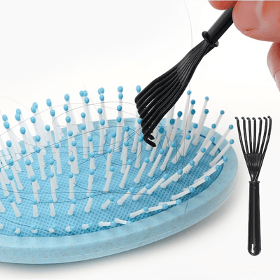 1 pza Herramienta limpiadora de cepillo para cabello, rastrillo para limpiarla suciedad en el cepillo para cabello, con mango de plástico, para el salón y el hogar