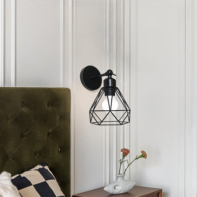 1 lámpara de pared ajustable con base para foco E27 - Estilo industrial moderno, montaje semiempotrado en hierro para sala, cocina, dormitorio, pasillo y escaleras (foco no incluido), iluminación de cocina, iluminación contemporánea, iluminación duradera