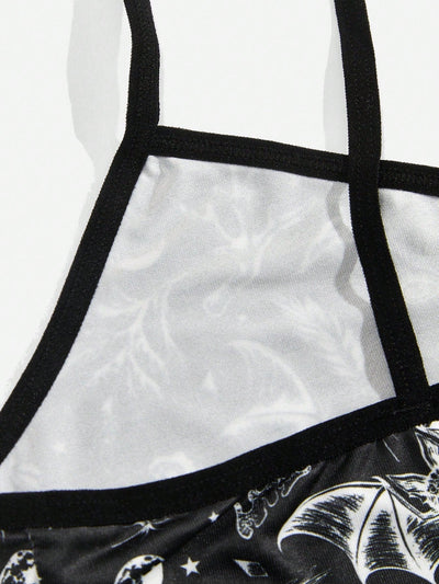 ROMWE Goth Sujetador con estampado
