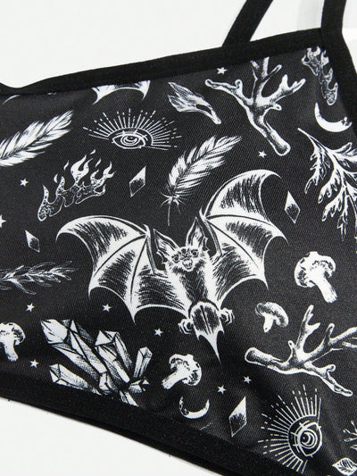 ROMWE Goth Sujetador con estampado