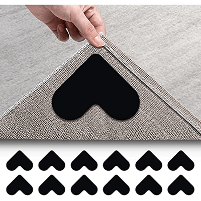 12 Pinzas Para Alfombras, Doble Cara Antideslizante Para Alfombras, Cinta Adhesiva Para Alfombras, Alfombra Lavable, Cinta Para Alfombras, Pinza Lateral De Esquina Para Suelos De Madera Dura Y Azulejos
