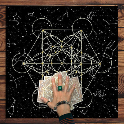 1 Pieza, Tapiz De Tarot, Mantel De Tarot Del Zodiaco, Paño De Altar De Bufanda Negra, Paño De Tarot, Baraja De Tarot, Póster De Arte De Decoración De Dormitorio De Brujería Bohemia, Suministros Para Fiestas, Decoración De Fiestas, Decoración Del Hogar, D