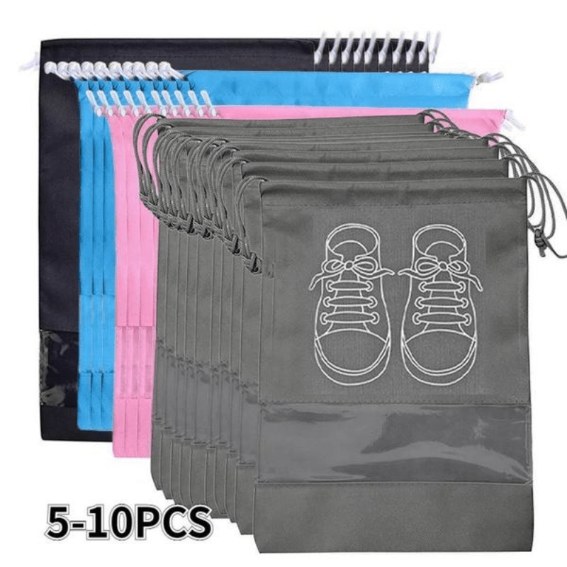 10/5pcs Bolsa Organizadora de Zapatos Multicolor para Armario, Bolsa Colgante Portátil de Viaje en Tela No Tejida, Organizador de Ropa y Calzado Clasificado