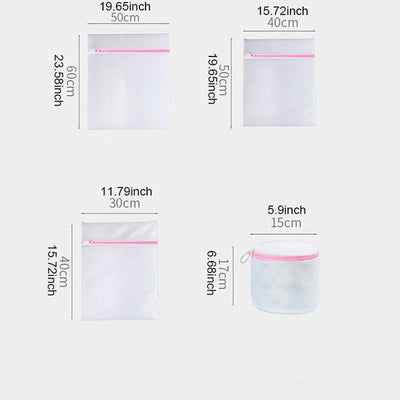 4pzas/set Bolsa de lavandería de malla, de almacenamiento para lavado de ropa con Cremallera, Especialmente adecuado para ropa interior