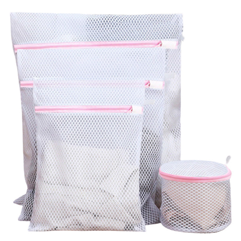 4pzas/set Bolsa de lavandería de malla, de almacenamiento para lavado de ropa con Cremallera, Especialmente adecuado para ropa interior