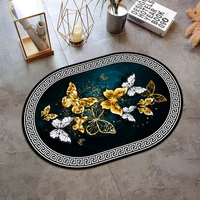 1pc Alfombra de estilo chino antideslizante y lavable, decoración de salón de lujo ligero Alfombra grande de área, poliéster 100.00% Hecha a máquina con respaldo de vinilo Pila baja Uso interior