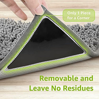 8pcs Rabenda Agarraderas Triangulares para Alfombras - Antideslizantes, Almohadillas Adhesivas de Doble Cara para Alfombras de Área, Fáciles de Aplicar y Quitar, Lavables, Mantienen las Esquinas Planas en Suelos de Madera y Azulejos - Ideales para Dormit