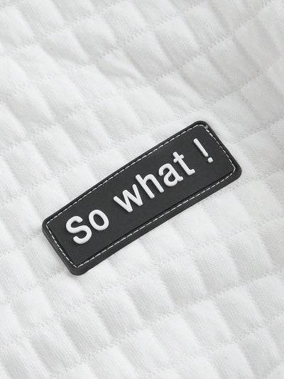 Ezwear capucha crop con slogan con parche con cordon delantero de hombros caidos