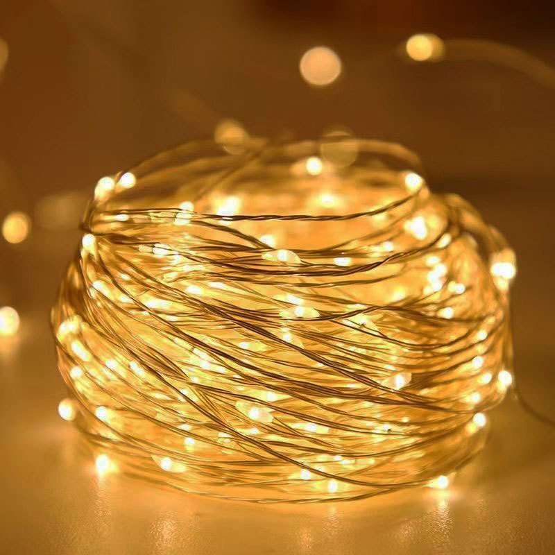 Luces LED decorativas con batería, hilo de cobre para cuento de hadas, decoración para exteriores, camping, jardín y patio, accesorios para sala y dormitorio, decoración para Halloween, Navidad, Año Nuevo y Día de San Valentín