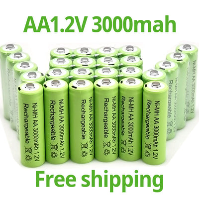 Batería recargable AA de níquel MH, 1.2V 3000mAh, para juguetes, micrófonos, MP3, celulares, control remoto y linternas LED