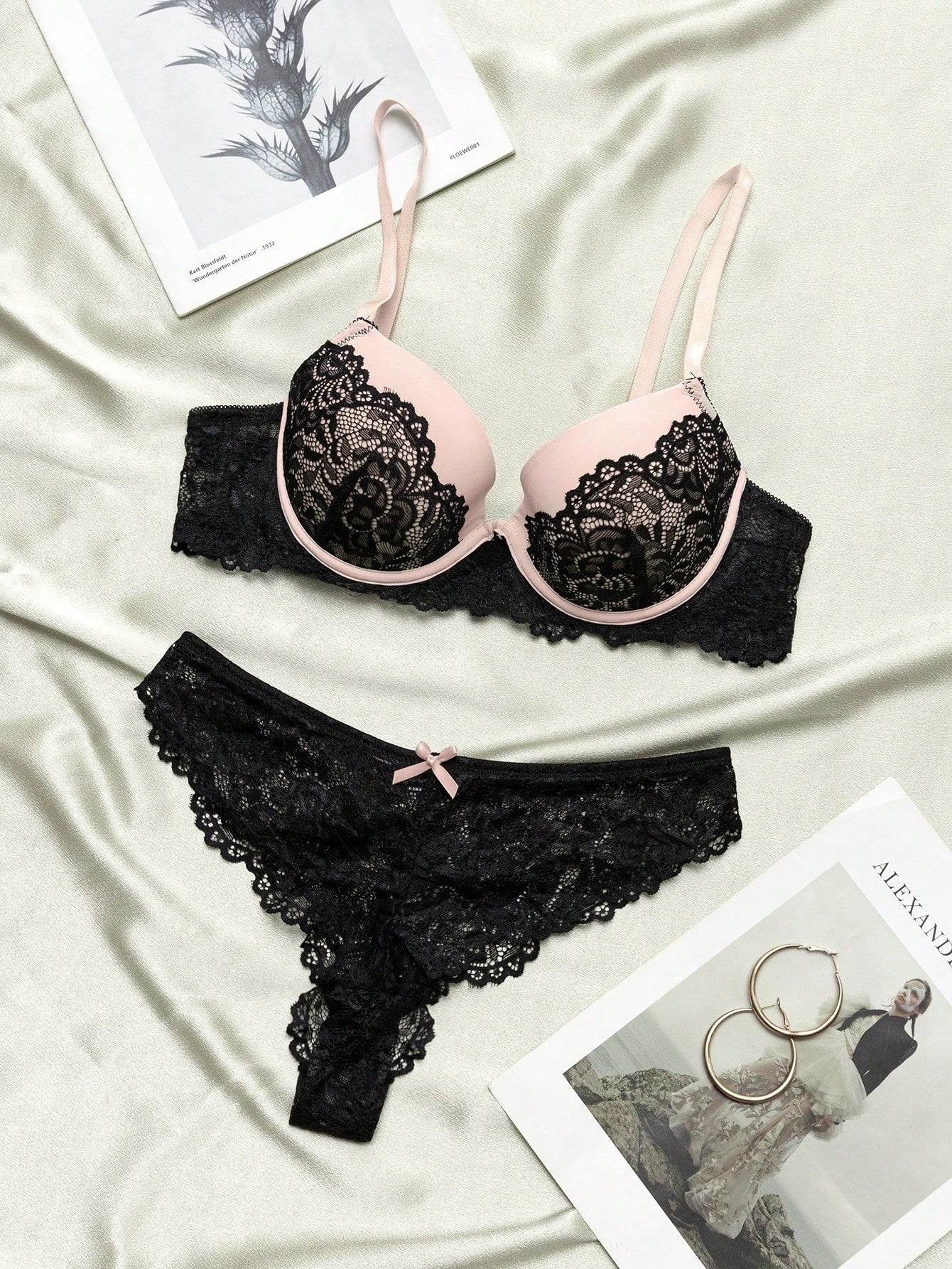 Conjunto De 2 Piezas De Ropa De Bano Para Mujeres Que Incluye Brasier Con Aro Y Encaje Con Panty Modelador