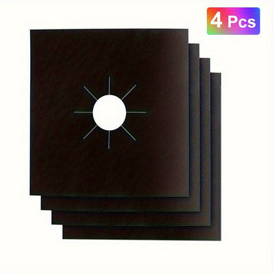 4pcs Protectores de Estufa de Gas Reutilizables y Antiadherentes - Limpieza Rápida, Cubiertas de Cocina Libres de BPA para Cocinar y Limpiar Fácilmente, Protector de la Parte Superior de la Estufa