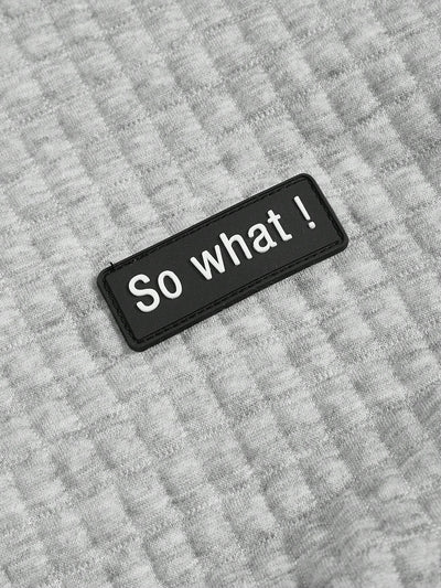 Ezwear capucha crop con slogan con parche con cordon delantero de hombros caidos