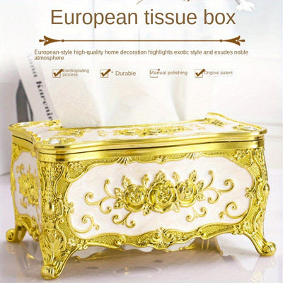 Cubierta Elegante para Caja de Pañuelos de Estilo Europeo - Rectangular, Porta Servilletas Decorativo para Baño, Sala de Estar y Mesa de Café