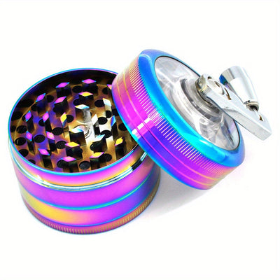 Molino de especias manualmente diseñado con un mango colorido - un accesorio de cocina portátil.